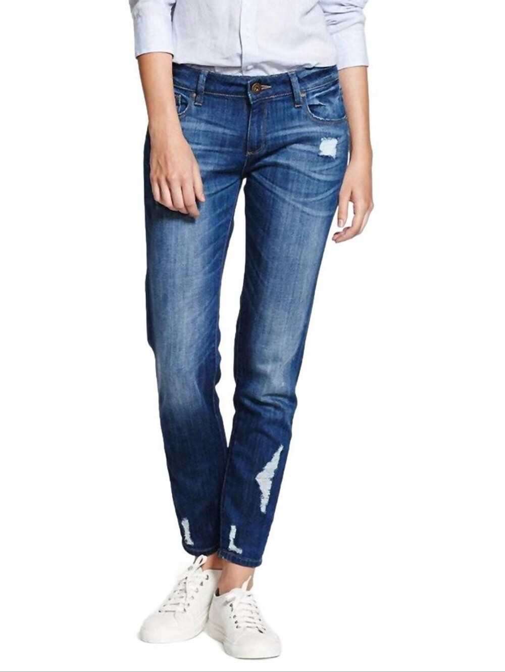 DL 1961 Azalea Relaxed Skinny Jean Distressed Denim Mid-rise Women's Size 29